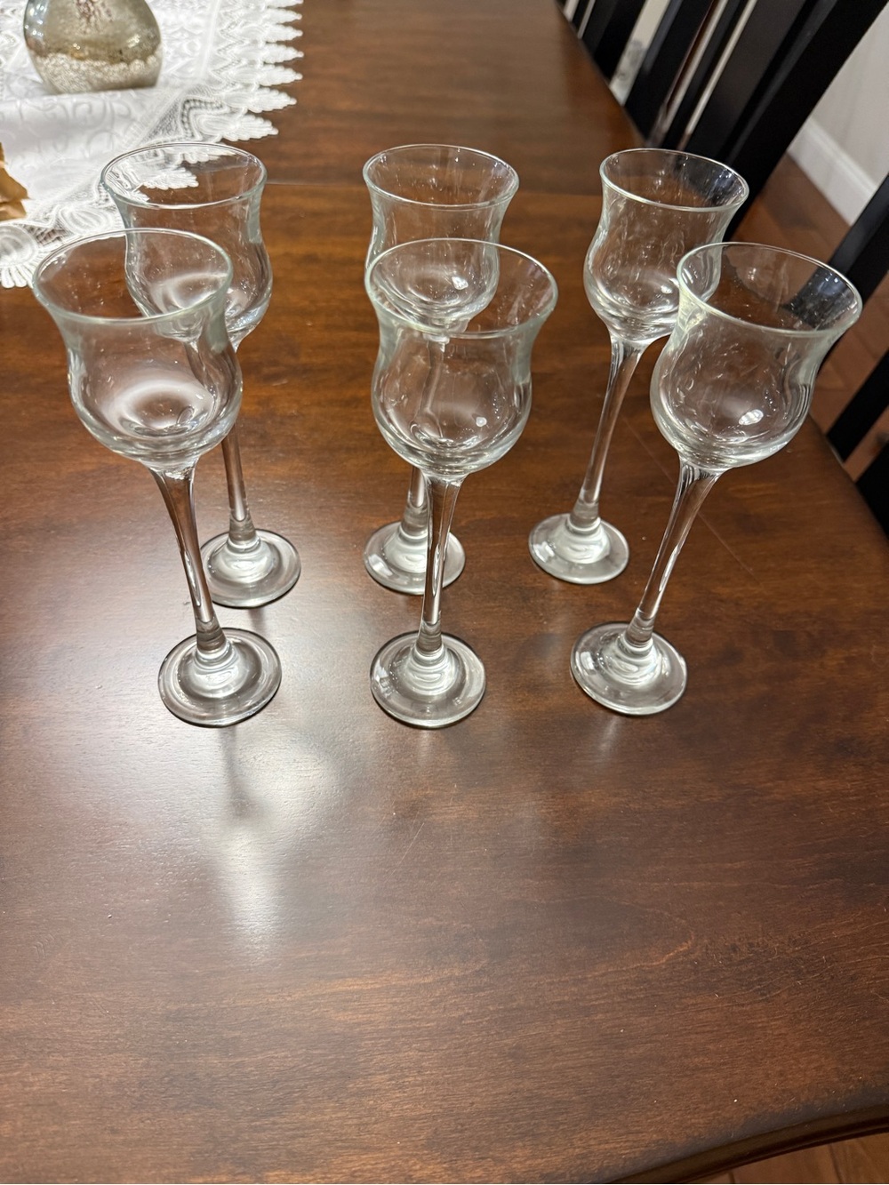 Clear Glass Cordial Liqueur Stemware Set - 6 Pieces